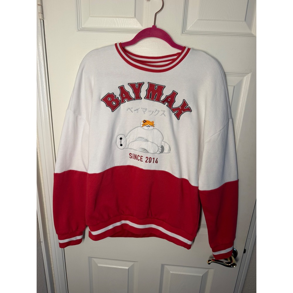 Disney x BoxLunch Big Hero 6 Baymax &‎ Mochi Oversized Crewneck Sweatshirt – S